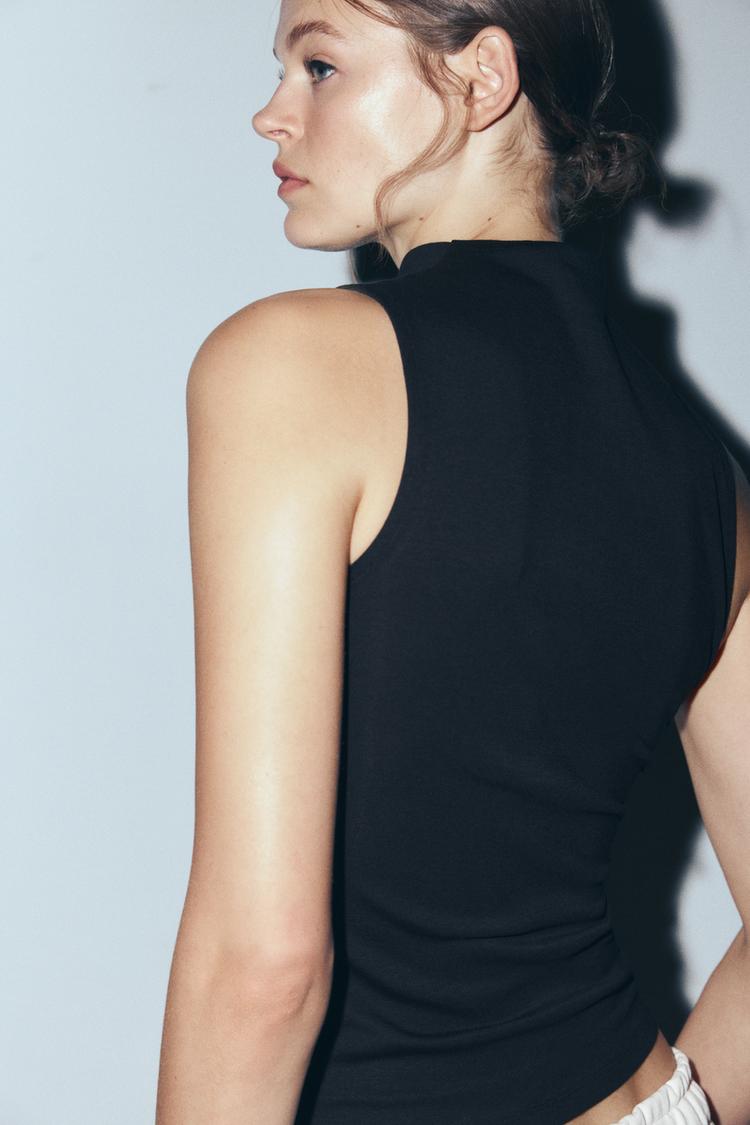 Yarım Balıkçı Yaka Bluz - Siyah