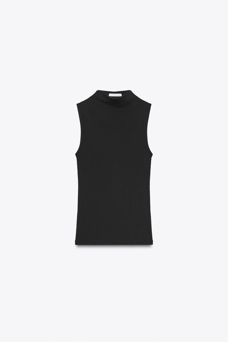 Yarım Balıkçı Yaka Bluz - Siyah