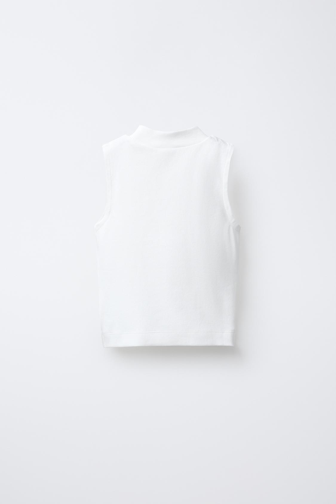 Yarım Balıkçı Yaka Bluz - Beyaz