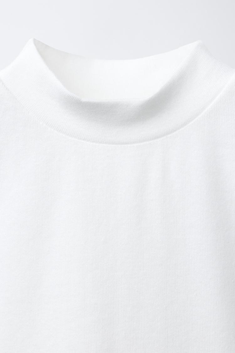 Yarım Balıkçı Yaka Bluz - Beyaz