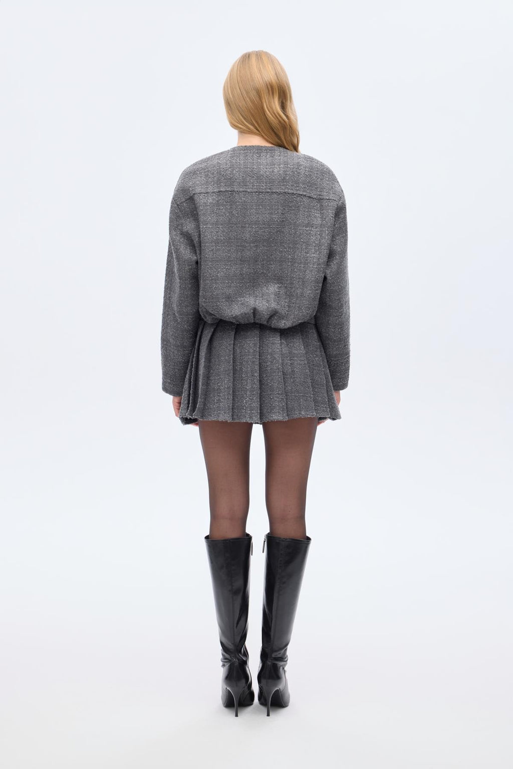 Metal Düğmeli Tüvit Ceket - Antrasit