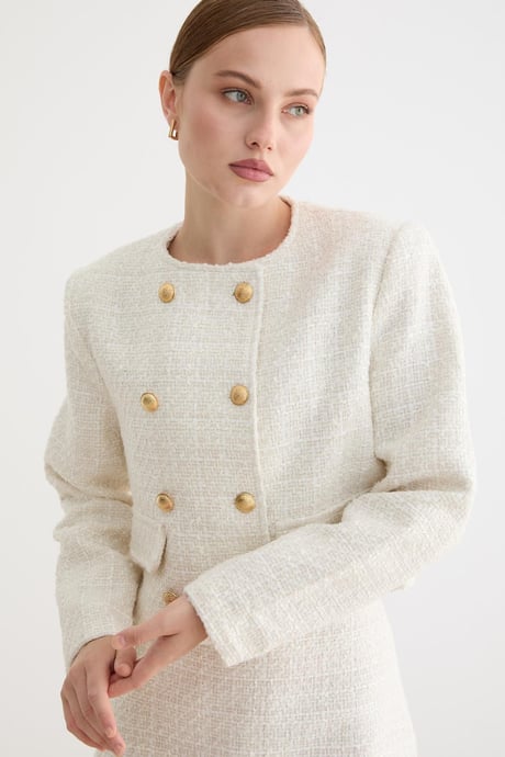 Tüvit Mini Etek - Ekru