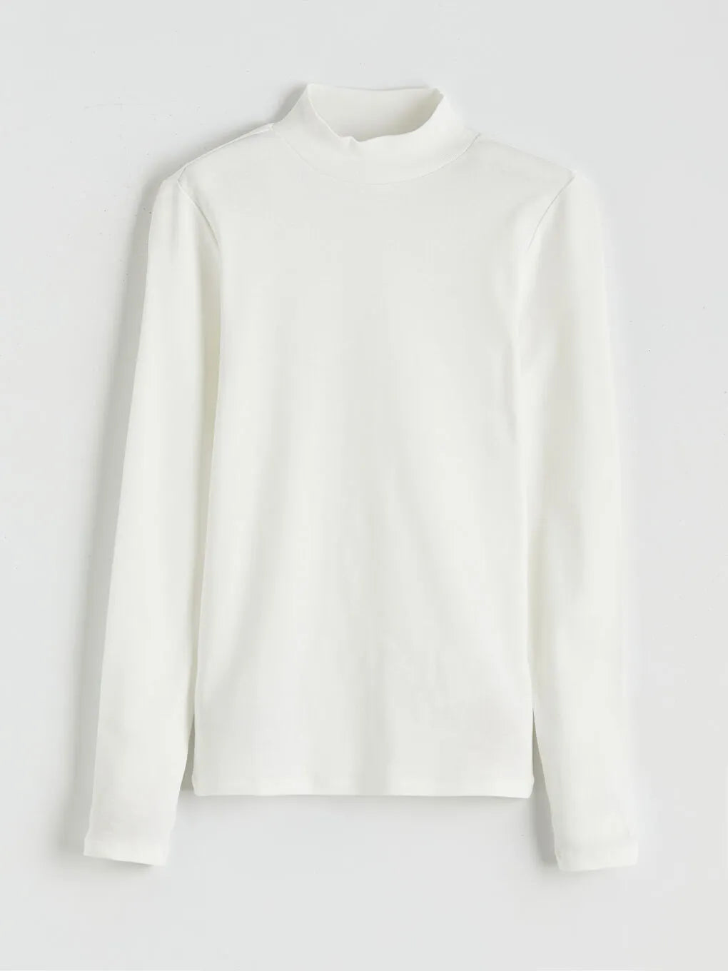 Uzun Kollu Balıkçı Yaka Bluz - Beyaz